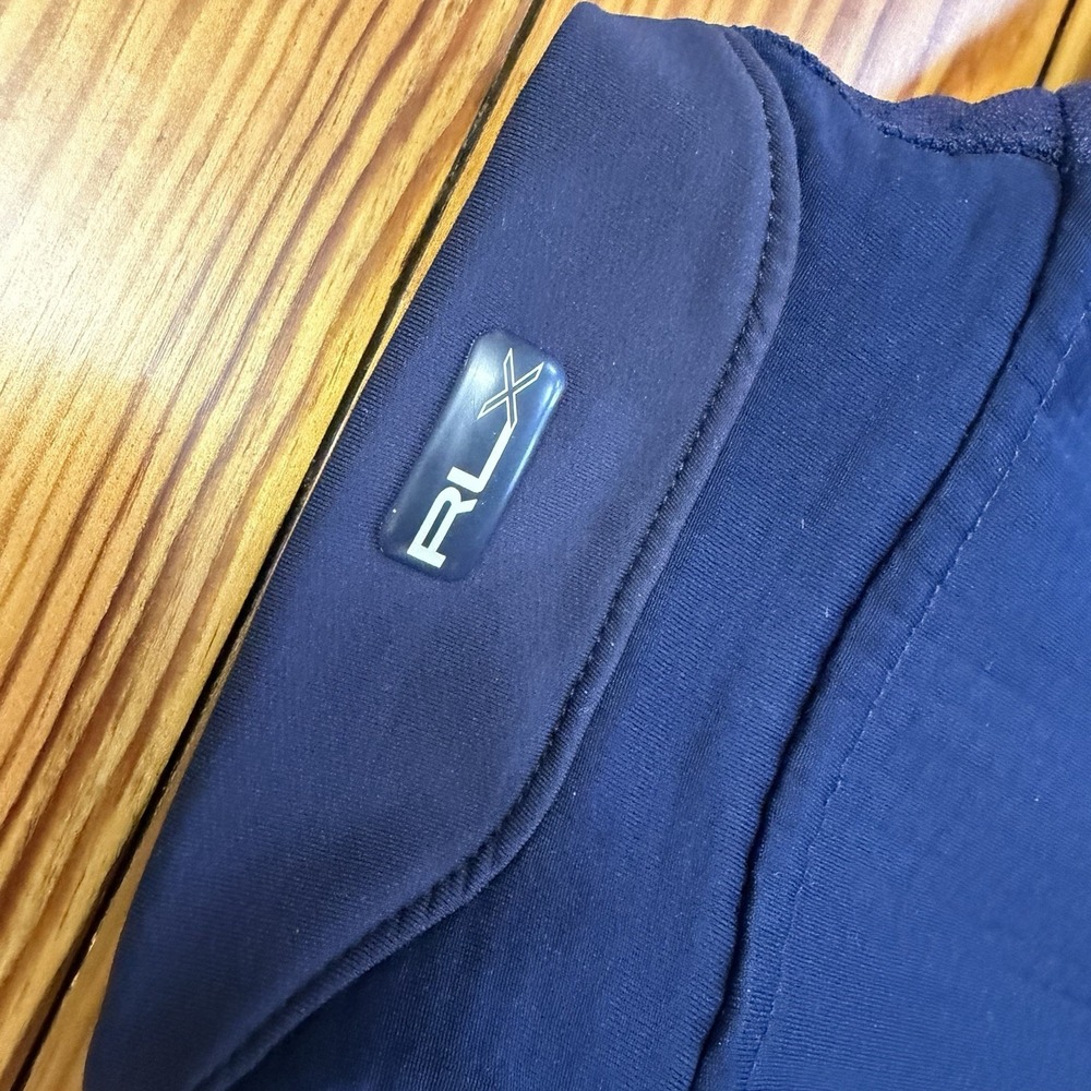RLX Ralph Lauren Mens Medium Navy Blue Full Zip Performance Stretch Zip Pockets - Picture 15 of 16